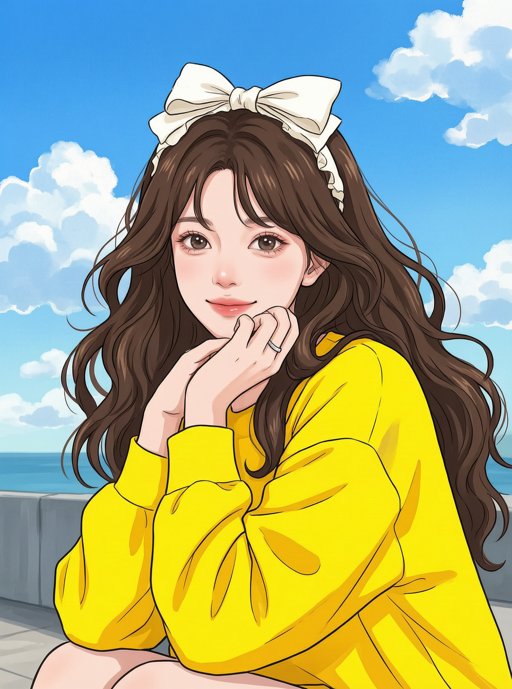 AI韩系少女漫画风插画/导入一张照片即可生成同款 - 作品图1