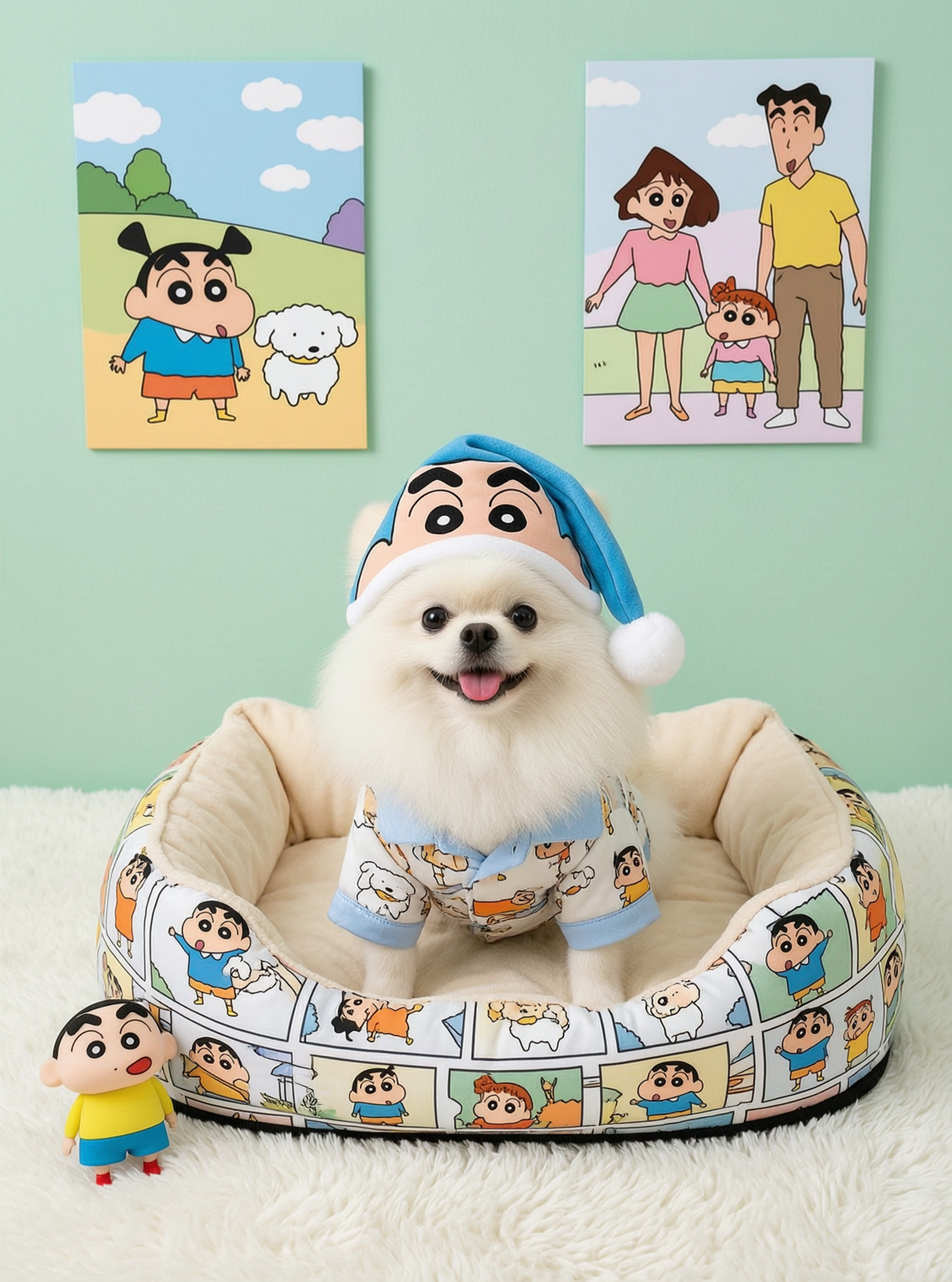 夏日萌宠写真·小新风/导入萌宠照片生成同款 - 作品图1