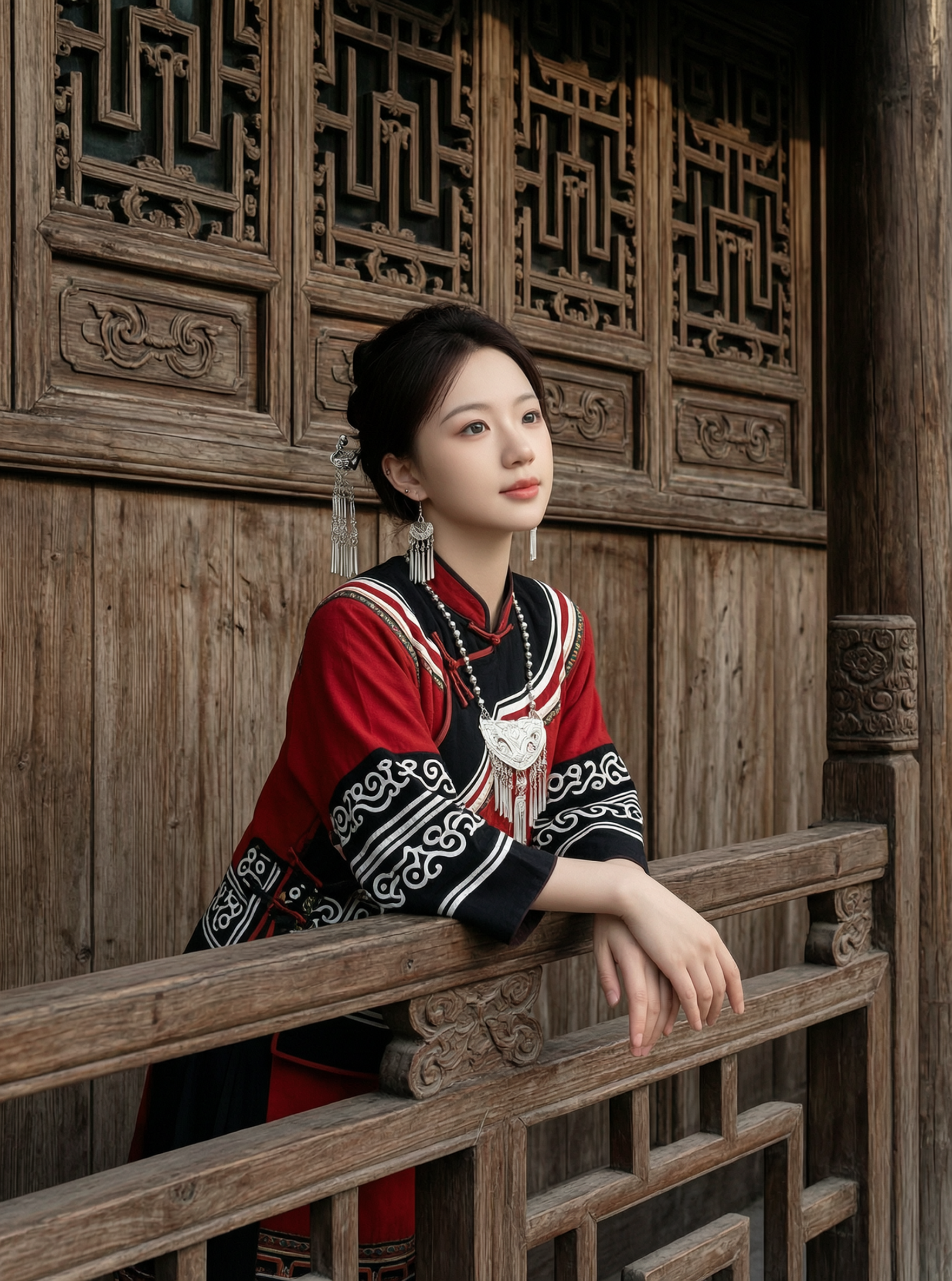 复古名族风古建温婉人像写真/一键生成同款 - 作品图1