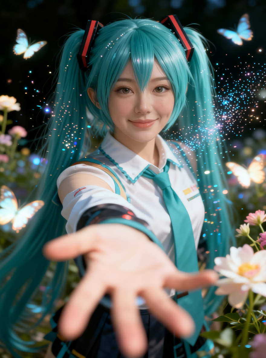 初音未来cosplay｜小酒窝也变身啦 - 作品图1