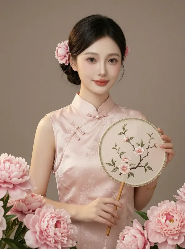柔粉新中式旗袍写真 | 替换照片做同款 - C作品