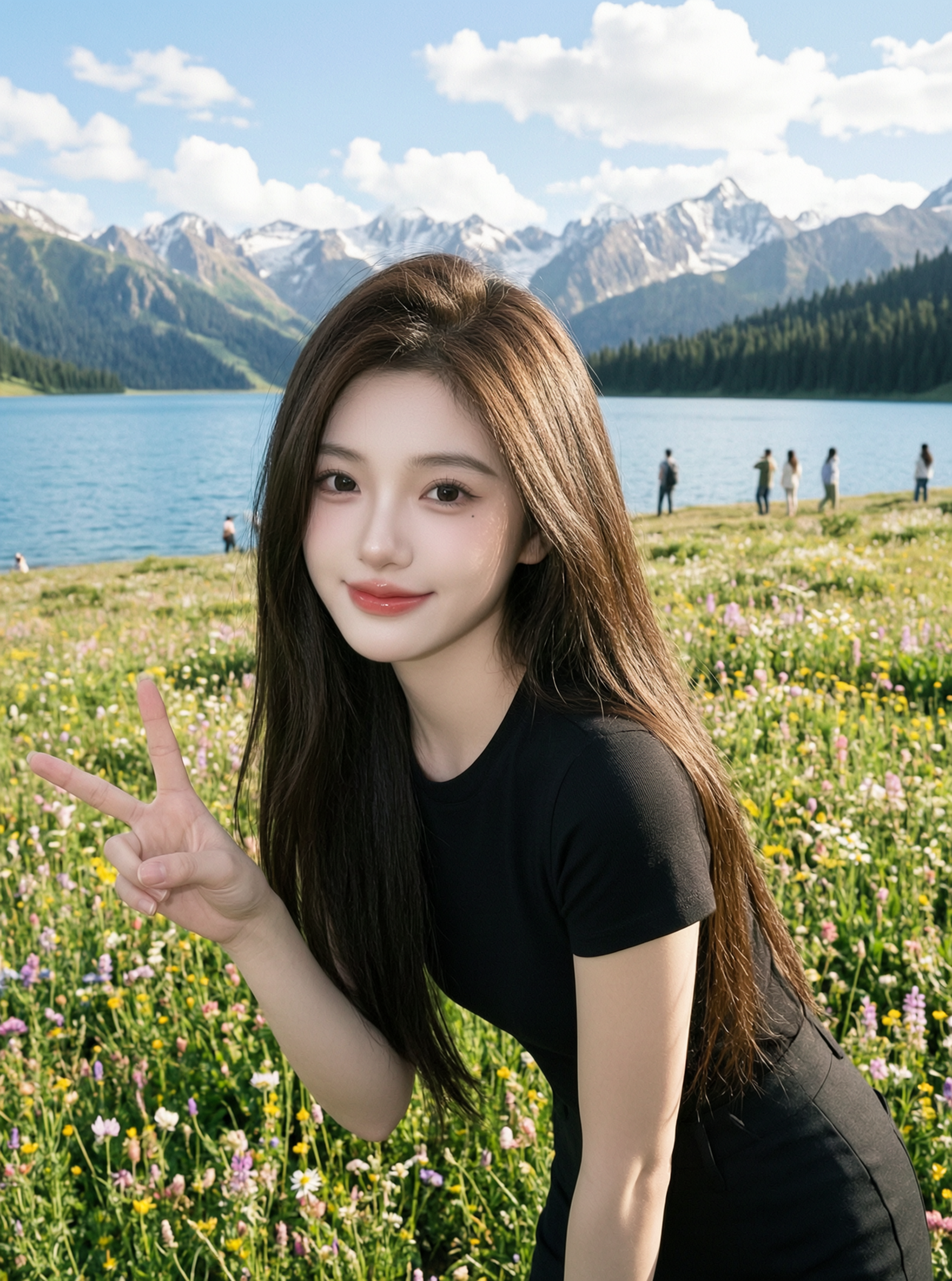 山湖花海松弛感旅拍写真 | 替换照片做同款 - 作品图1