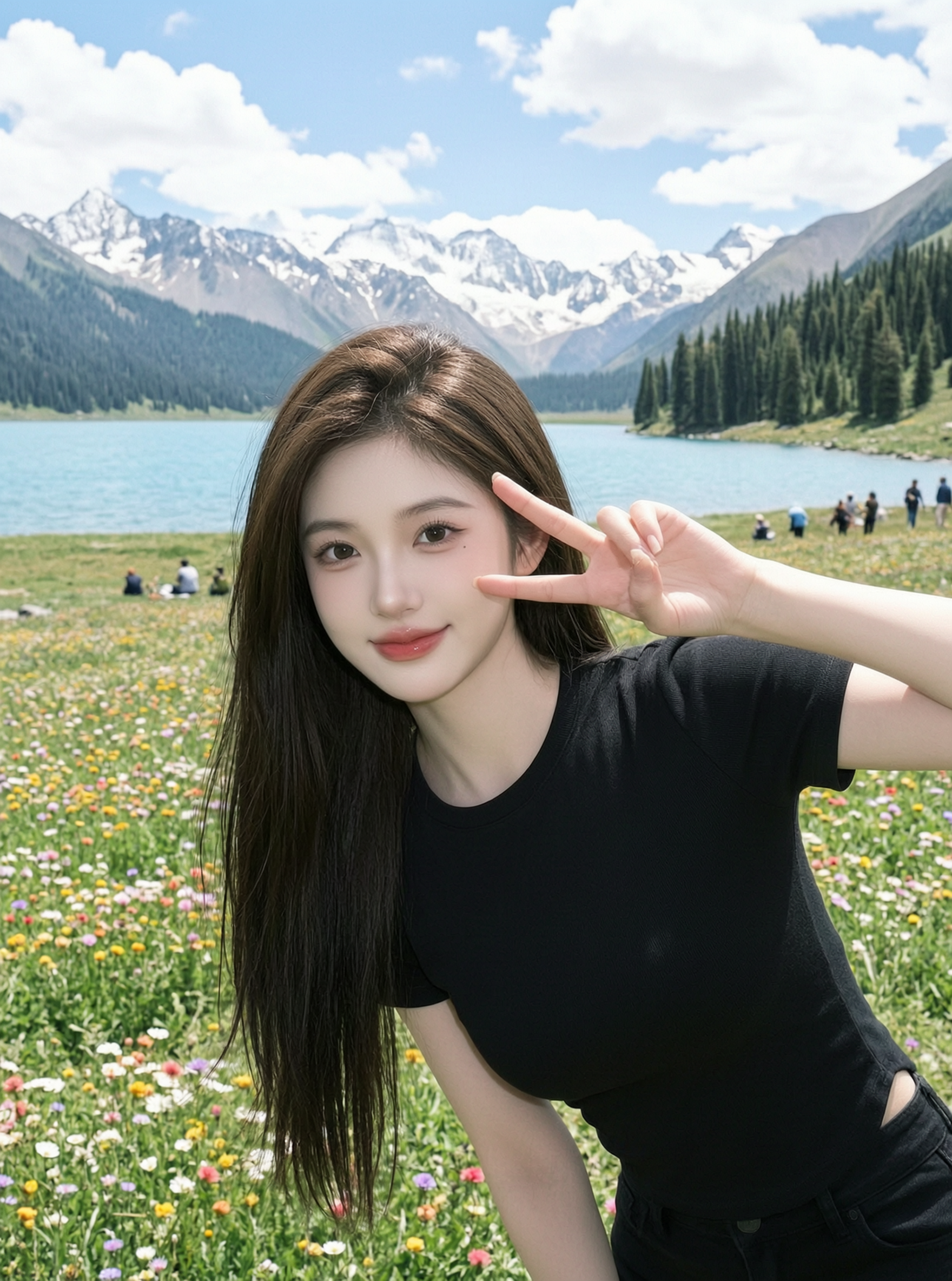 山湖花海松弛感旅拍写真 | 替换照片做同款 - 作品图2