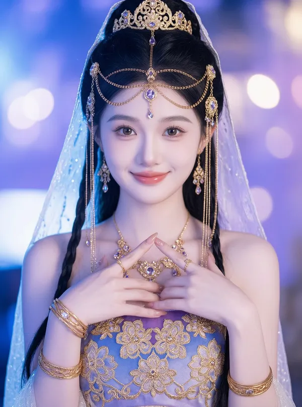 国风仙奢夜宴写真 |替换照片做同款  - 主图（AI艺术作品）