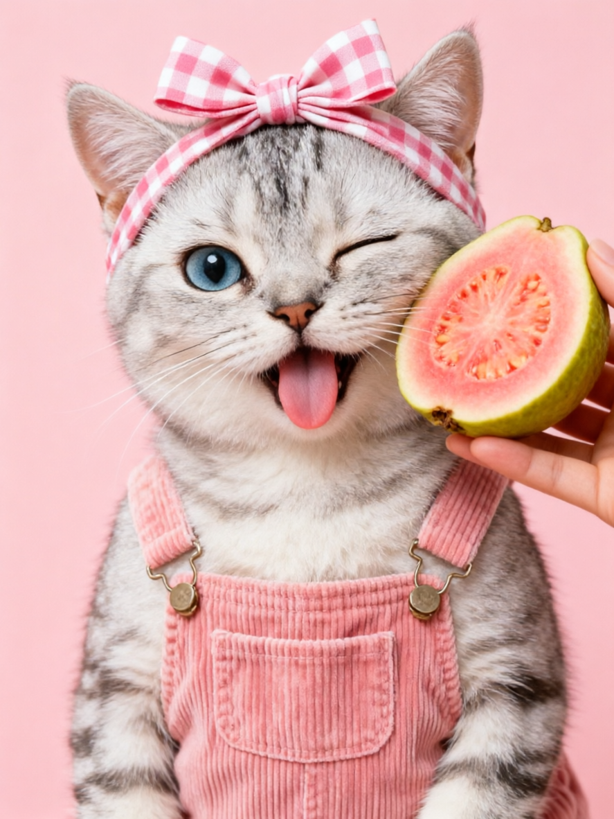 多巴胺写真-芭乐粉|上传你的猫宠生成一件同款吧~ - 作品图1
