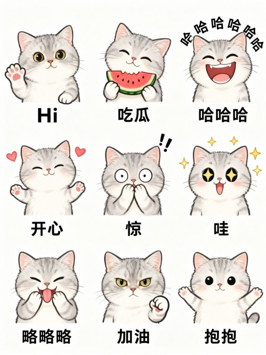 超可爱的猫咪表情包~ - 作品图1