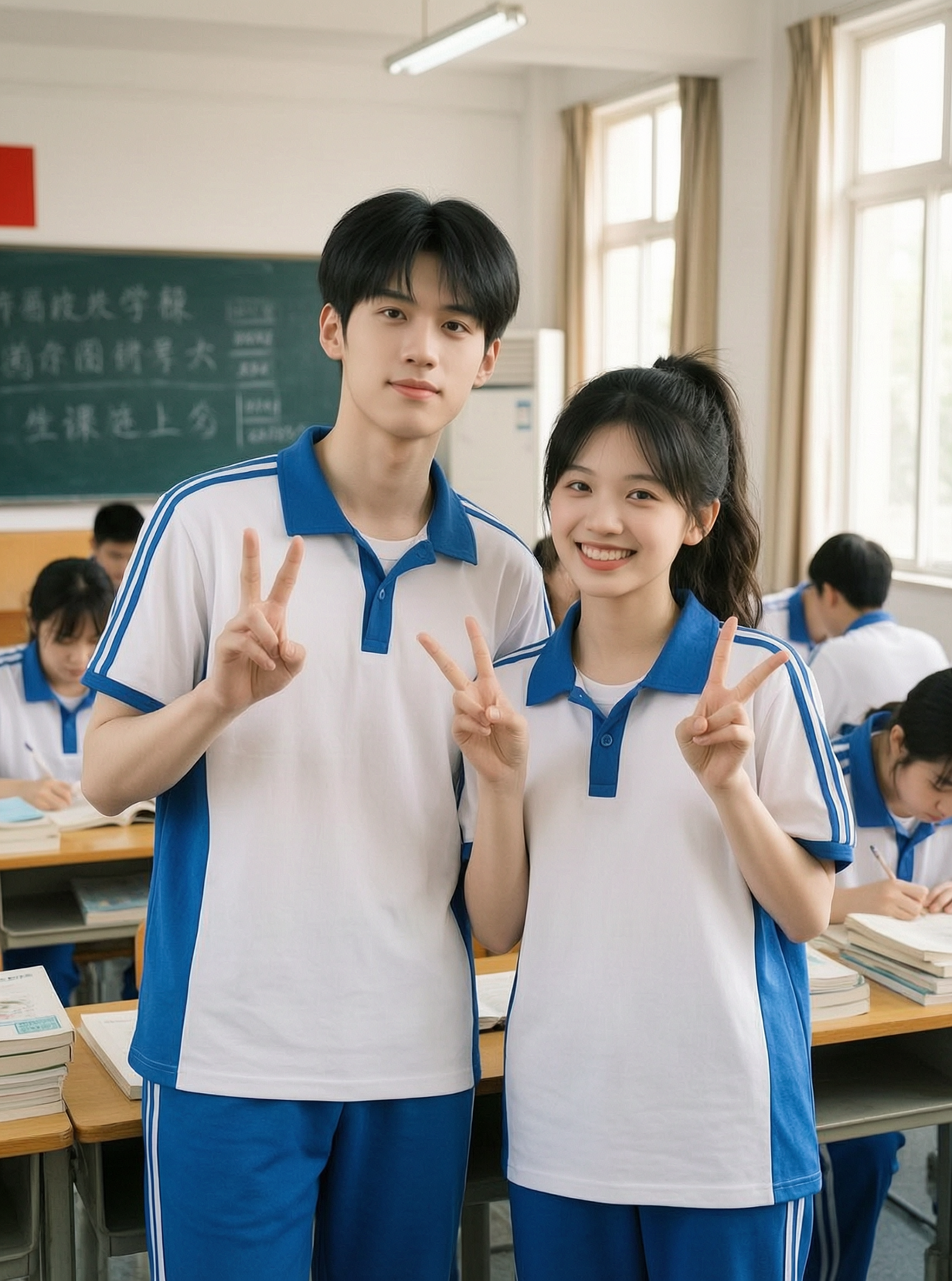 青春校园氛围照|上传男女照片生成 - 作品图1