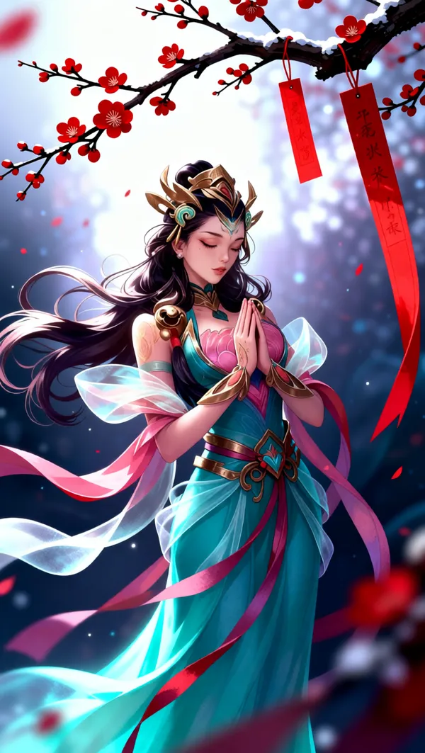 祈福平安健康,心想事成💕 - 主图(AI艺术作品)