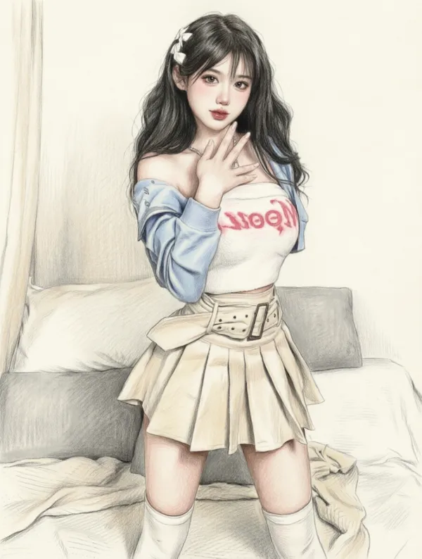 Al素描淡彩画 - 主图（AI艺术作品）