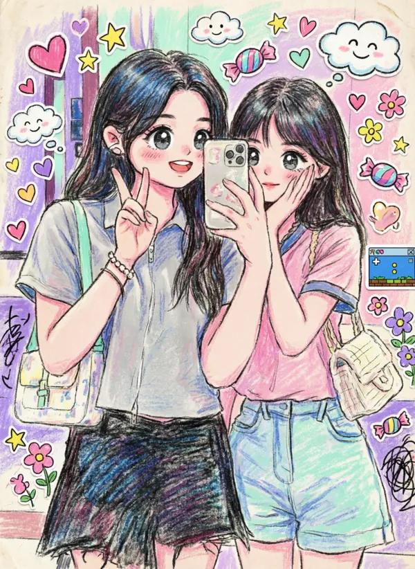 Al儿童蜡笔涂鸦漫画 - C作品