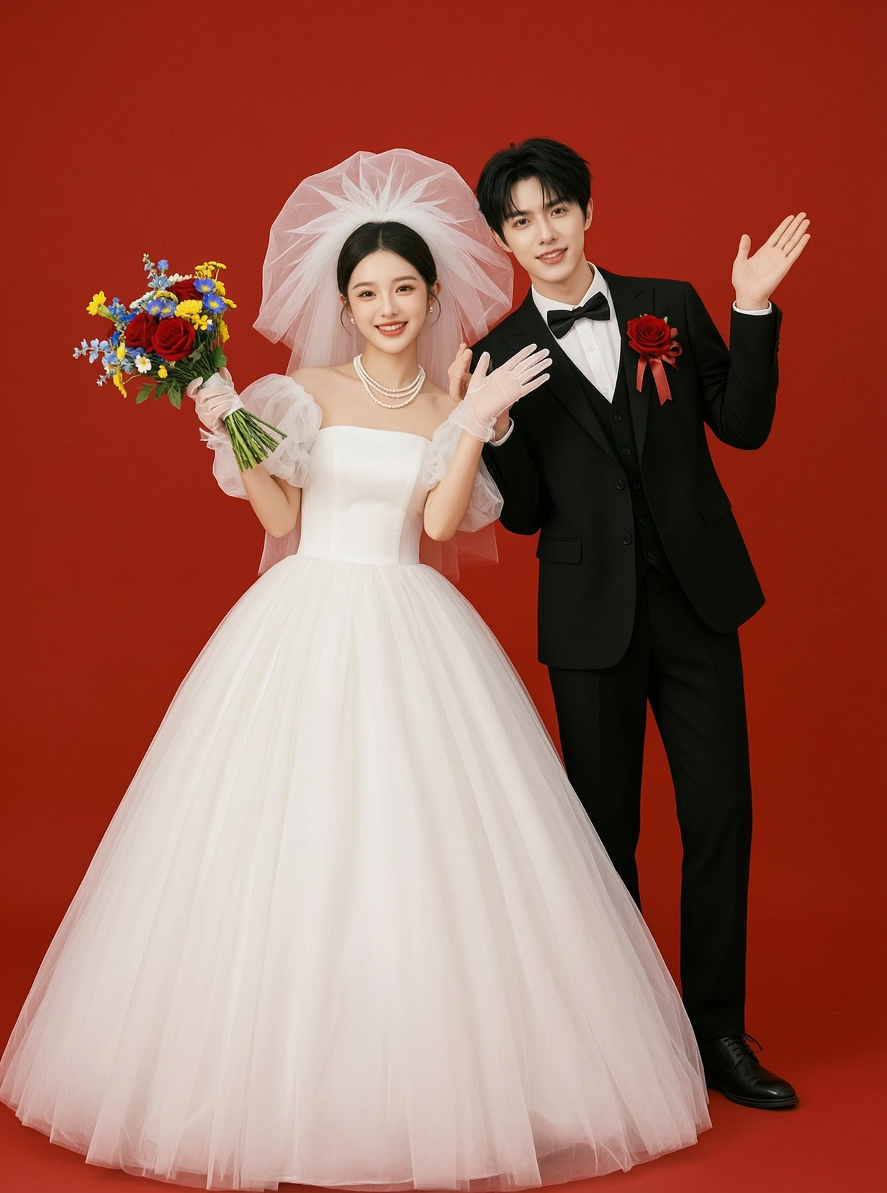 幸福满满红底婚纱照✨️做同款 - 作品图1