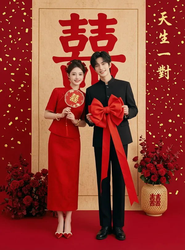 天生一对喜庆结婚照✨️做同款 - C作品