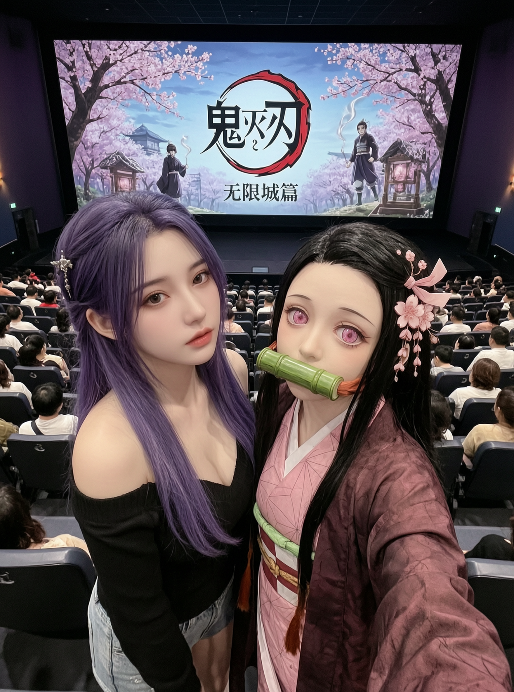 上传自己的照片就可以和祢豆子合影啦 - 作品图1