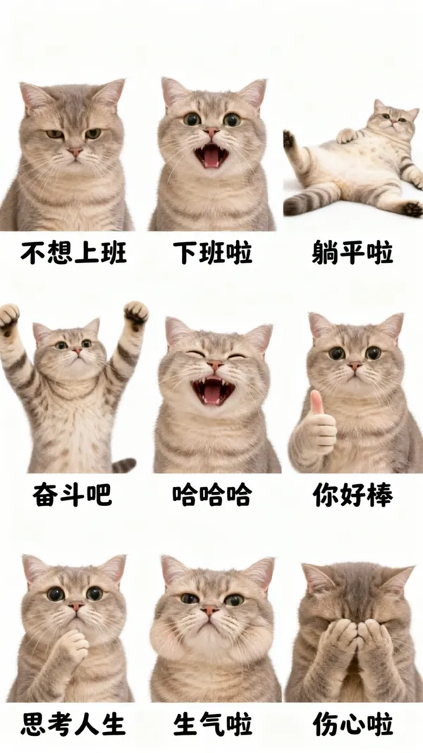 一键生成专属萌宠表情包 - 主图(AI艺术作品)