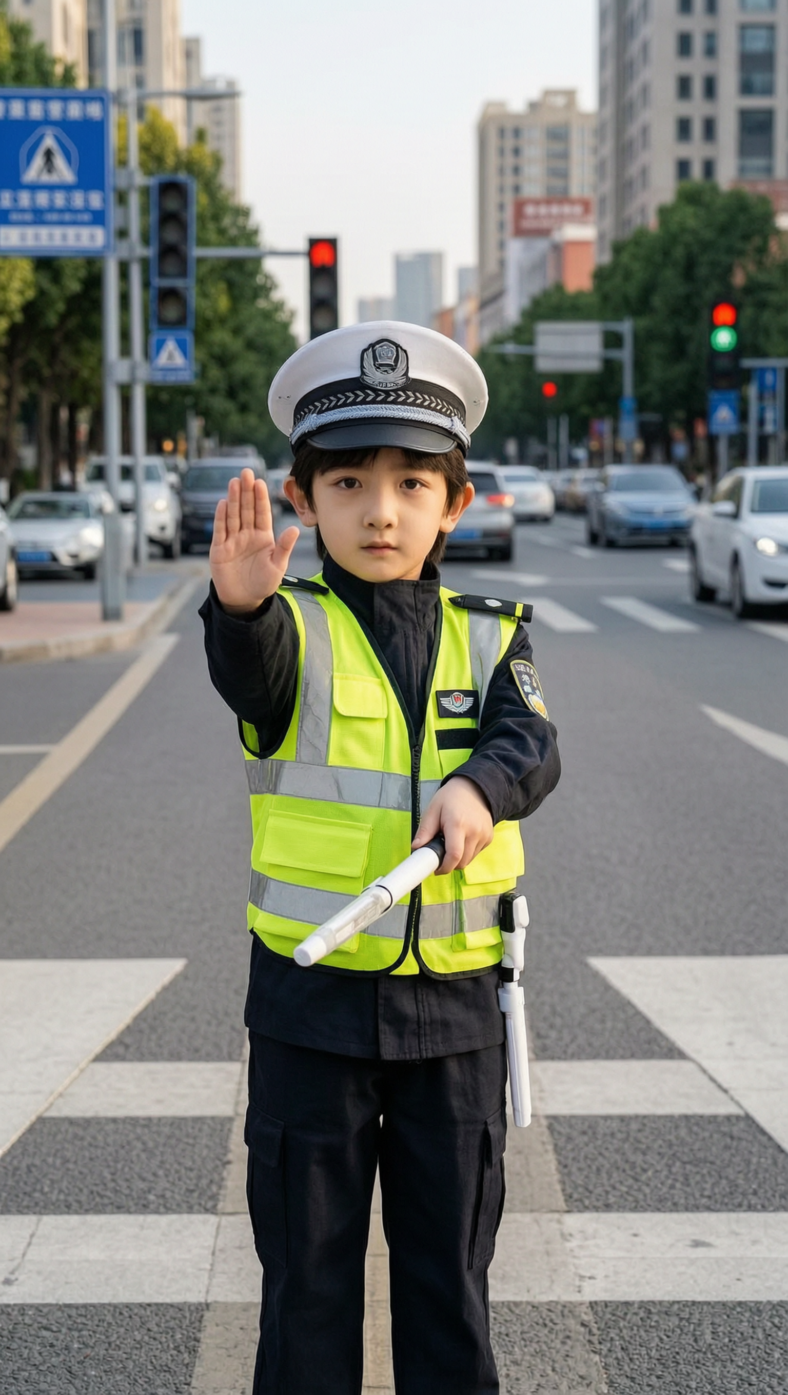 🔥热门萌宝交警职业变装 一键生成超好看 - 作品图1