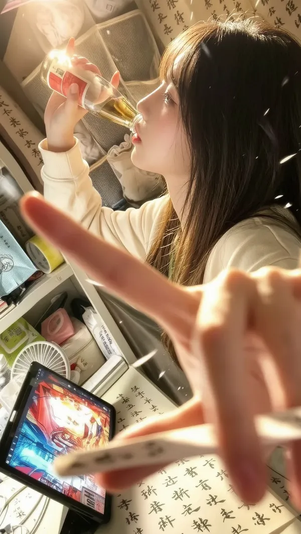 一键生成✨宿舍氛围感慵懒美女写真 - C作品