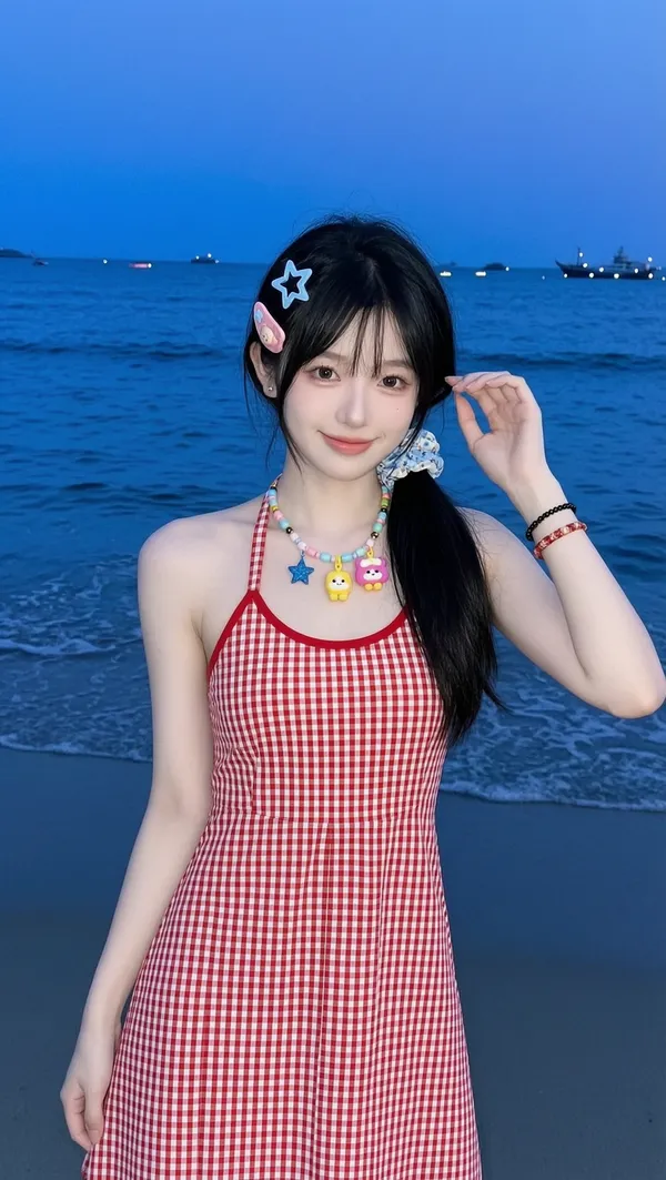 爆火蓝调氛围感少女写真📸一键get同款 - 主图(AI艺术作品)