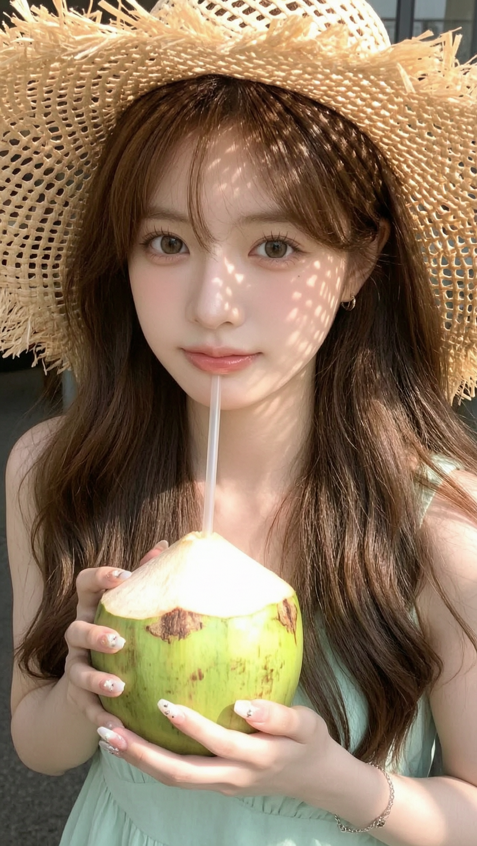 温柔椰汁甜妹夏日写真💞一键get同款 - 作品图1