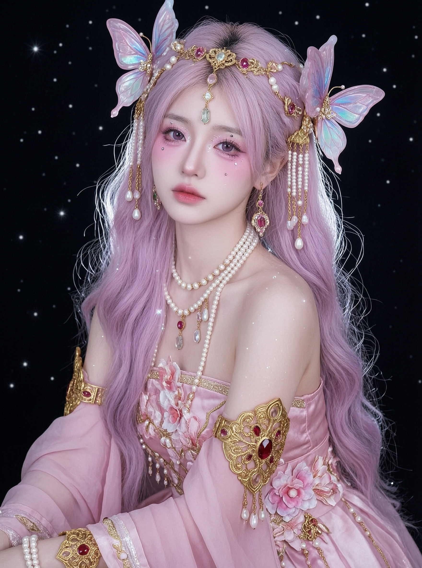 国风奇幻·蝴蝶精灵.花神氛围感写真 | 上传女生照片做同款 - 作品图1
