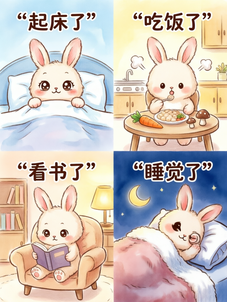 小兔可爱漫画表情包 - 作品图1