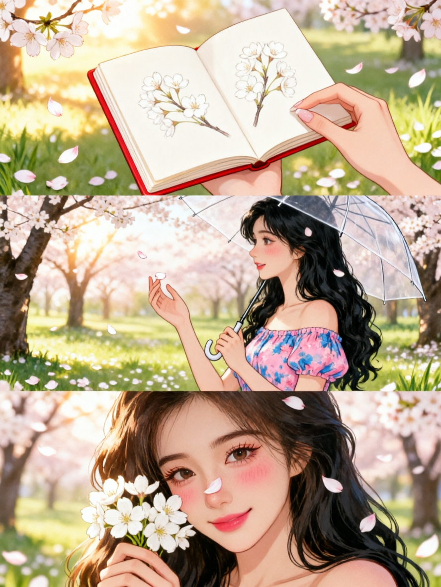 春日漫画写真三宫格 - 作品图1