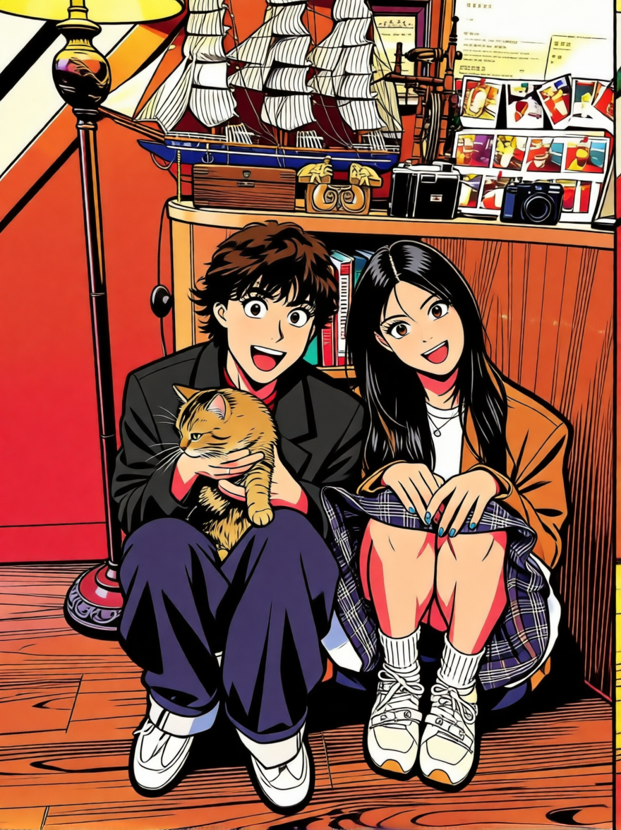复古漫画风写真照 - 作品图1