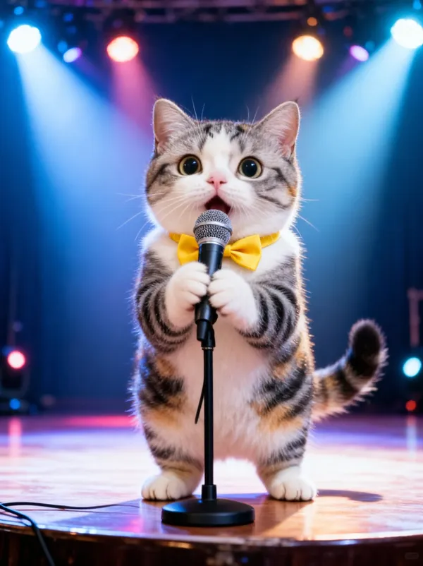 猫猫的个人演唱会 - 主图（AI艺术作品）