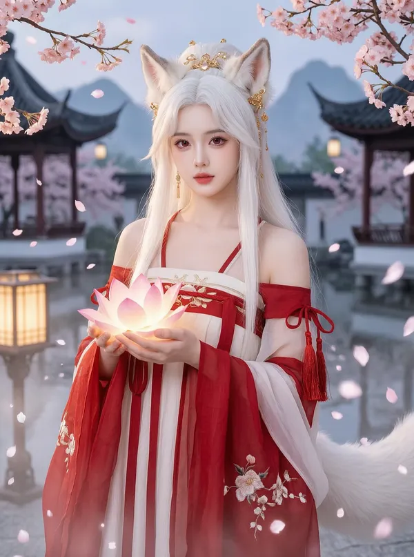  多款配色汉服，打造仙气狐妖氛围感写真 - 主图（AI艺术作品）