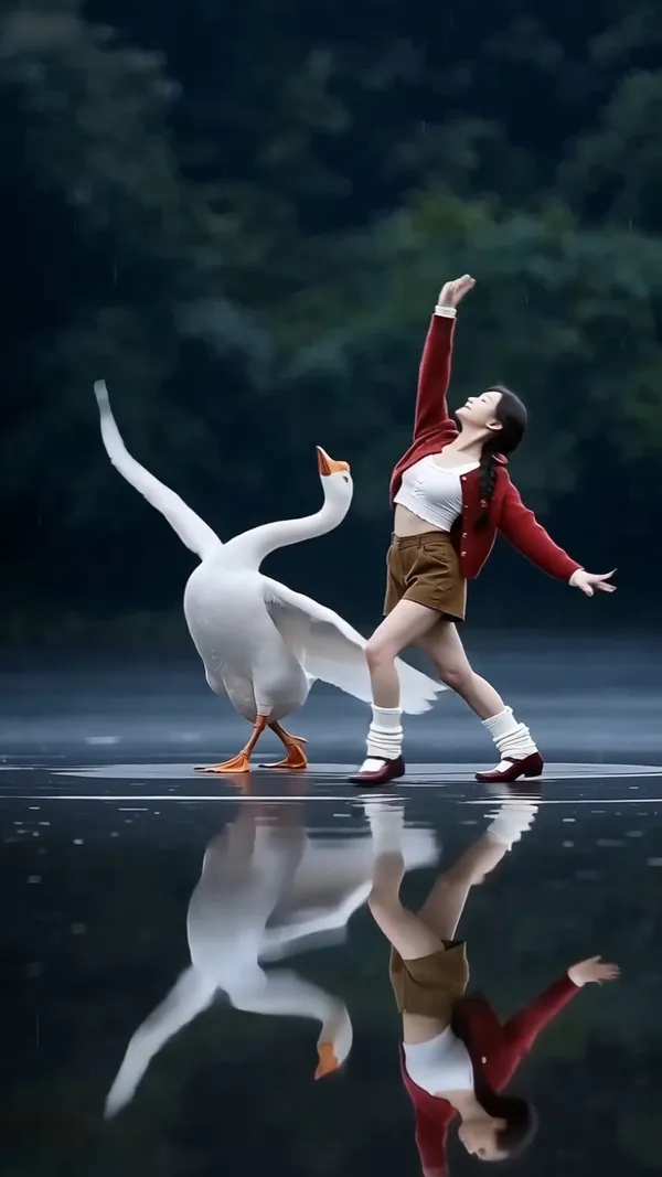 AI特效 | AI白鹅共舞💃 - 主图(AI艺术作品)