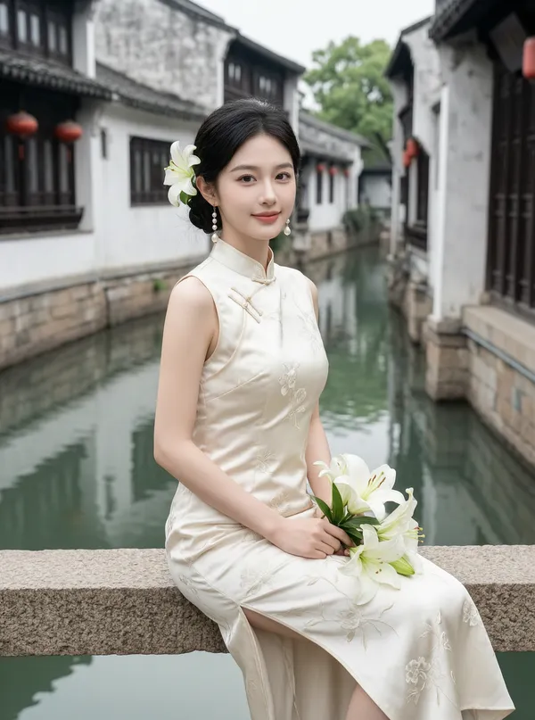 江南水乡国风旗袍写真|上传女生照片得同款 - 主图（AI艺术作品）