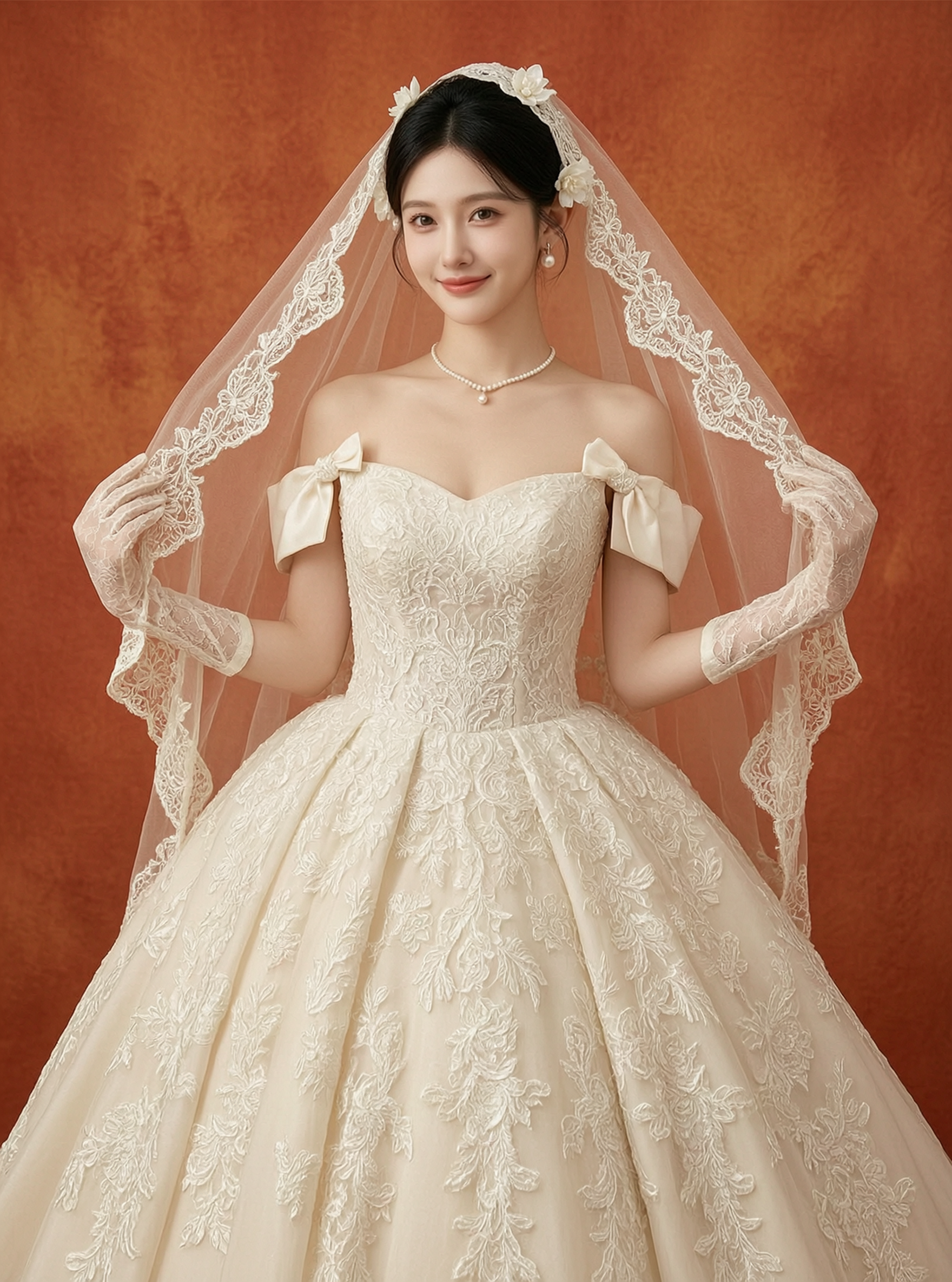 高级柔美影棚婚纱写真|上传女生照片得同款 - 作品图1
