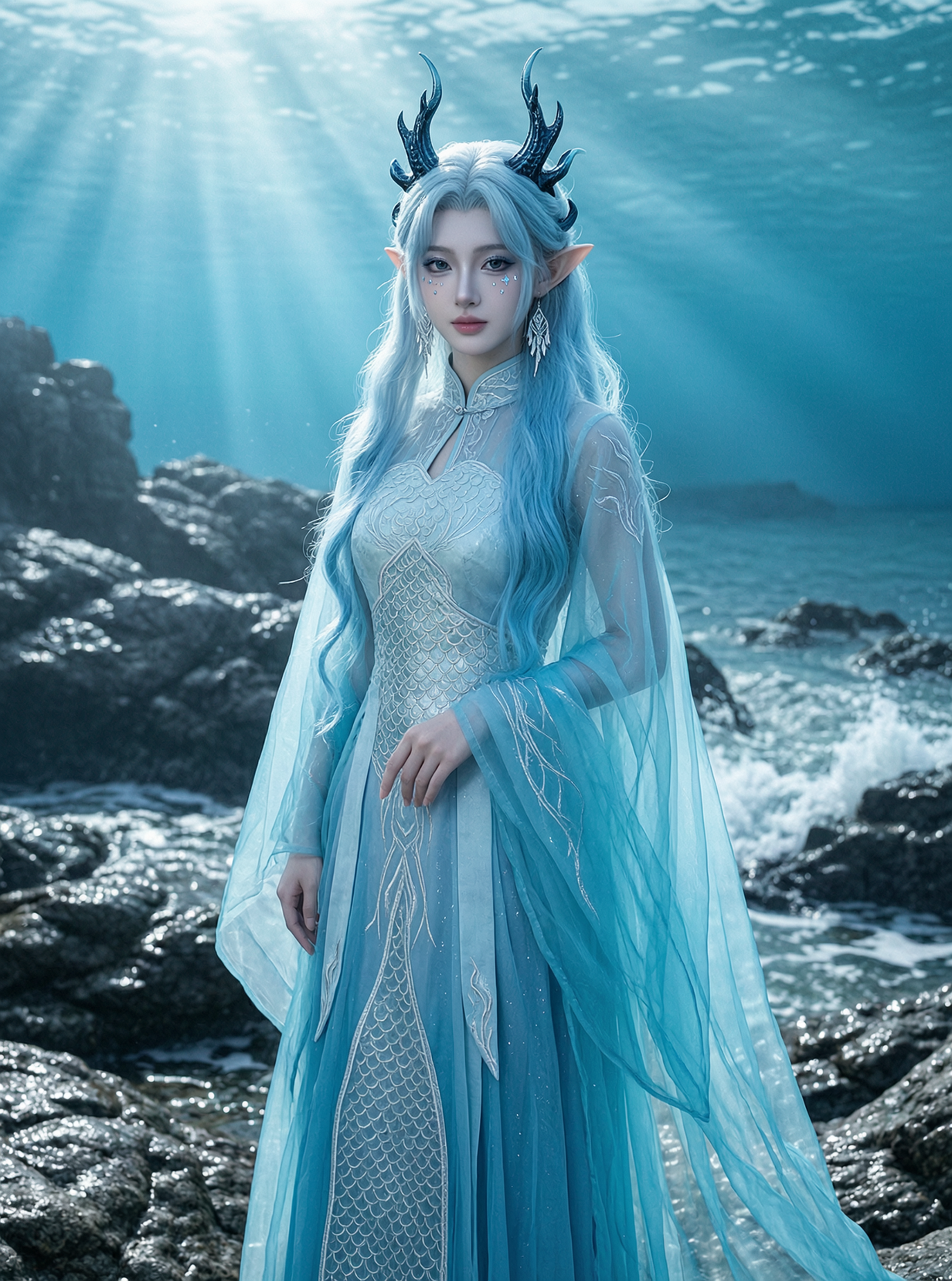 夏日清冷龙女写真「导入照片做同款」 - 作品图1