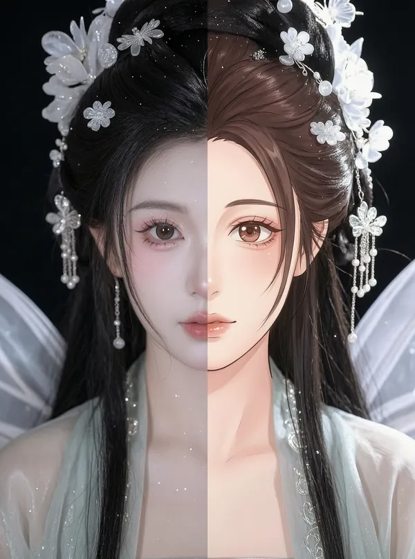 Ai半面动漫风 | 上传照片做同款 - 主图(AI艺术作品)