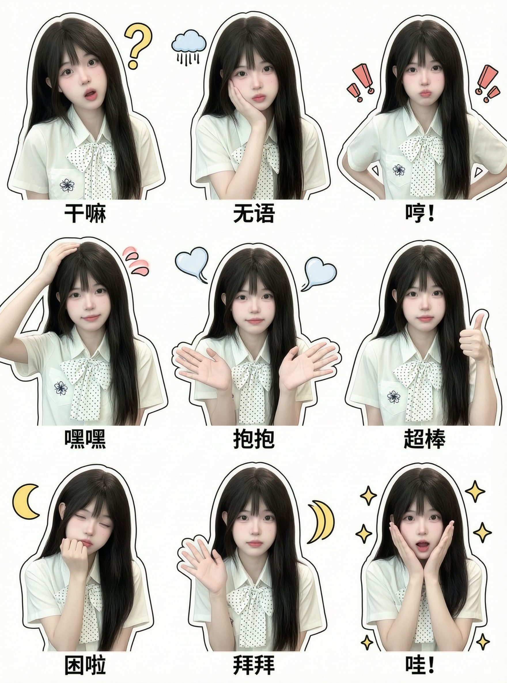AI可爱九宫格 - 作品图1