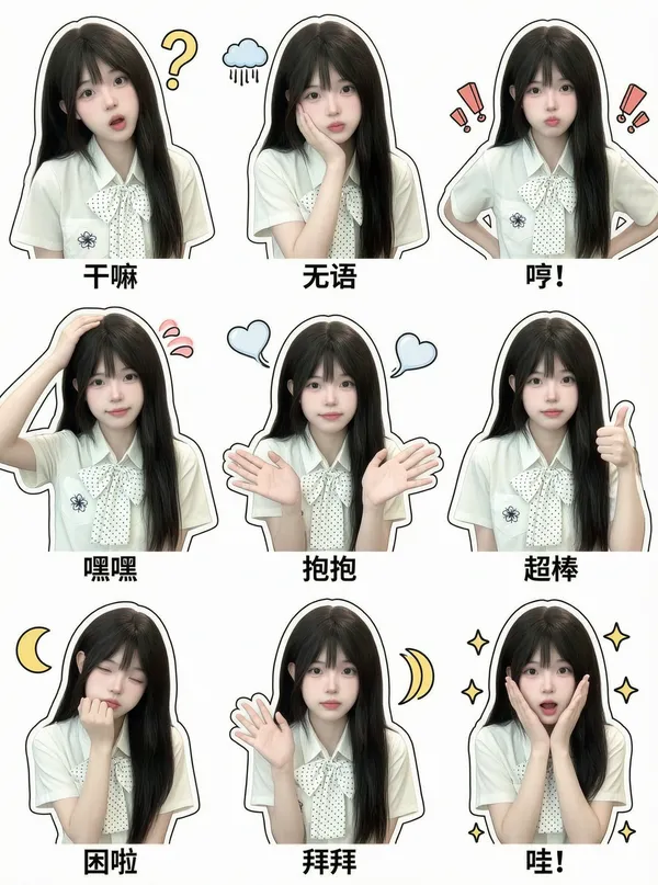 AI可爱九宫格 - C作品