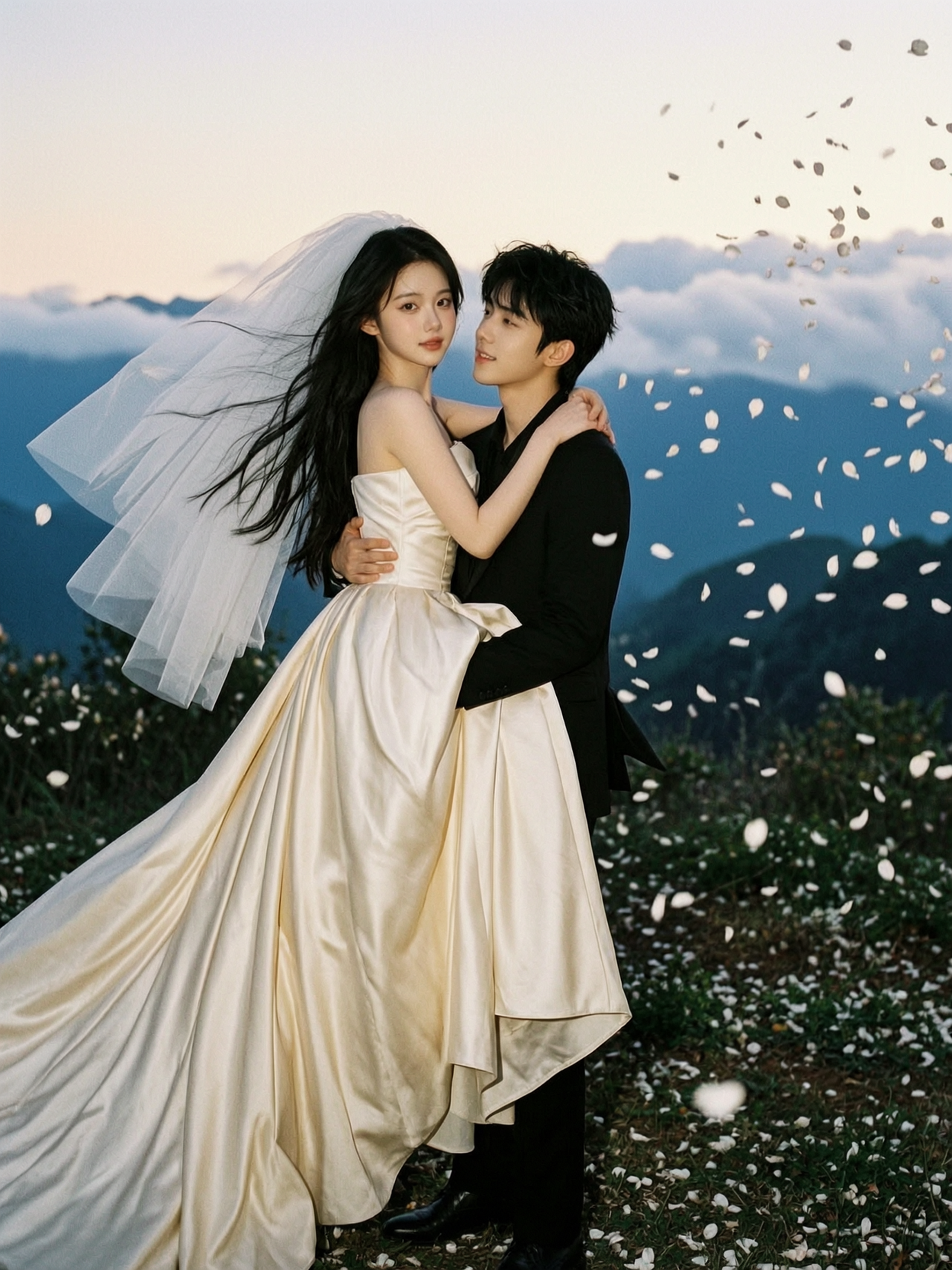 风、花瓣和我们|山顶婚纱照也太绝了 - 作品图1
