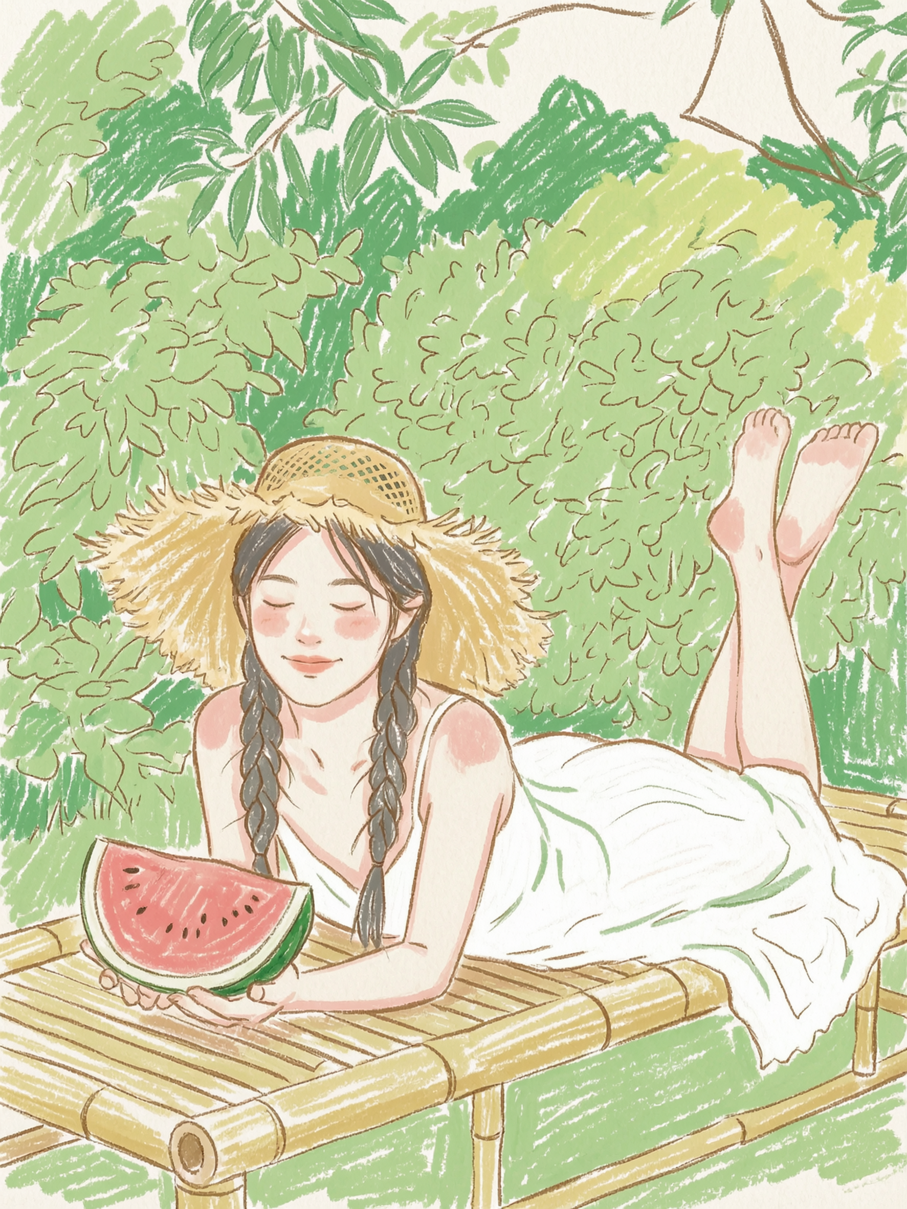 一键同款夏日氛围蜡笔涂鸦 - 作品图1