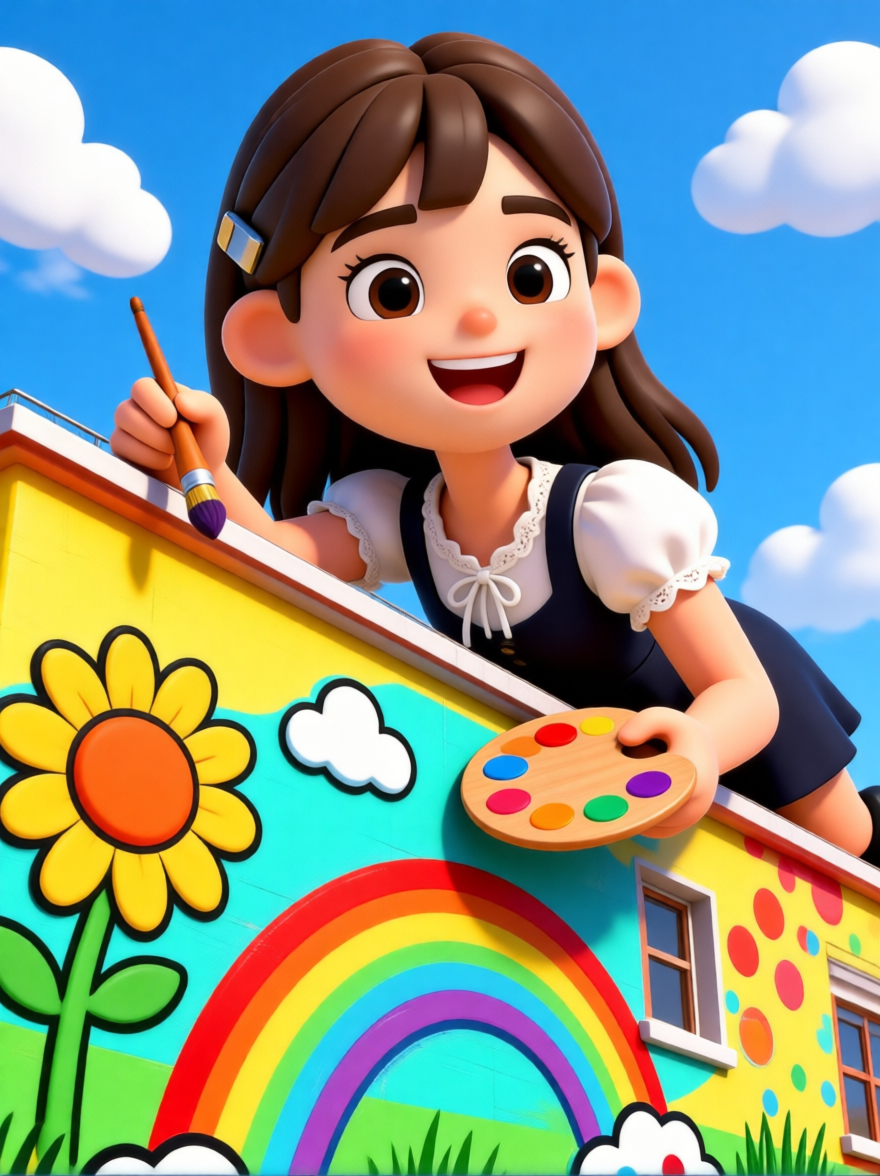 给春天加点颜色🎨 上传图片化身春日卡通画家 - 作品图1