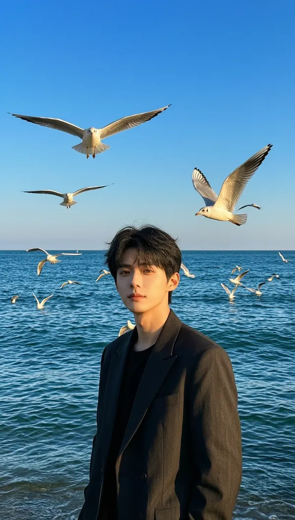 帅气男孩.海边写实风 - C作品