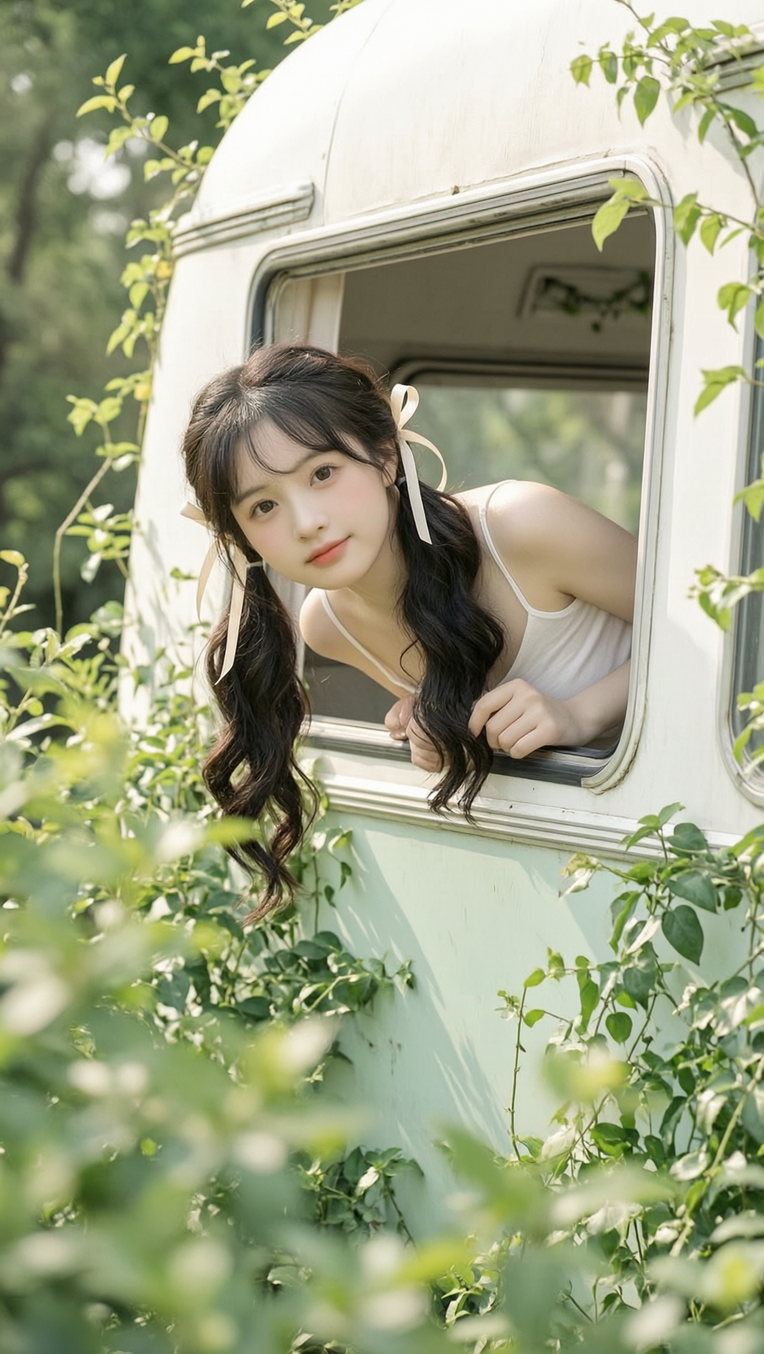 夏日.房车藤蔓少女(导入相片做同款) - 作品图1