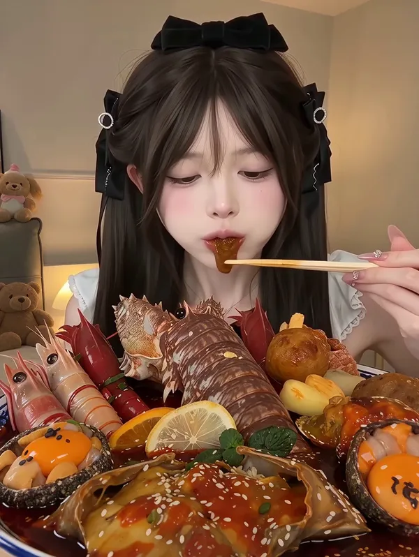 夜宵时刻『生腌大餐』 - 主图（AI艺术作品）