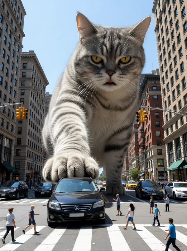 巨宠入侵🐱 - 主图(AI艺术作品)