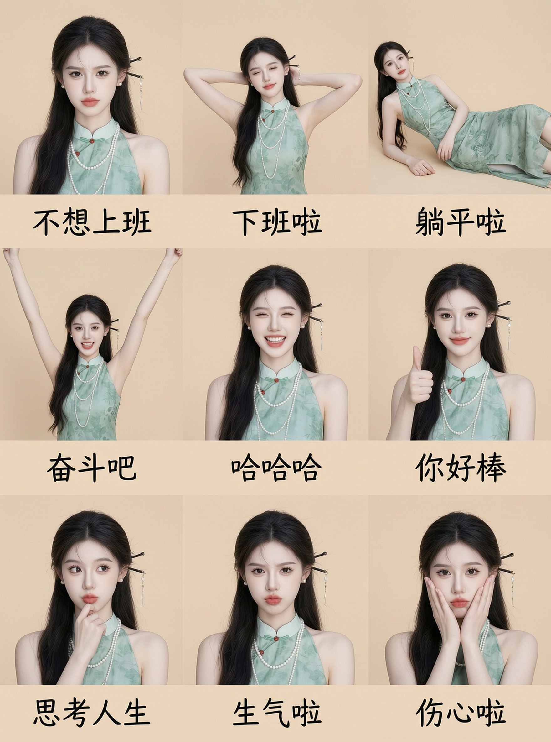 九宫格表情包|上传照片做同款 - 作品图1