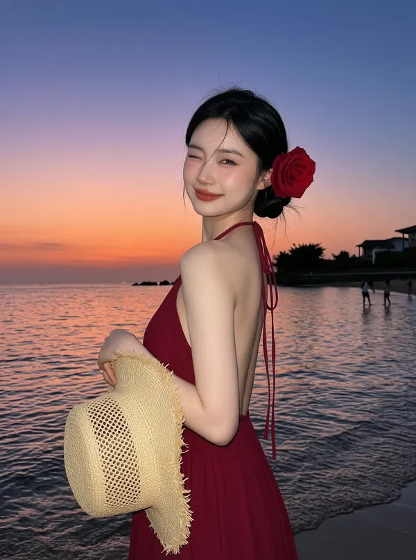 浪漫慵懒的海边黄昏大片｜上传照片做同款 - C作品