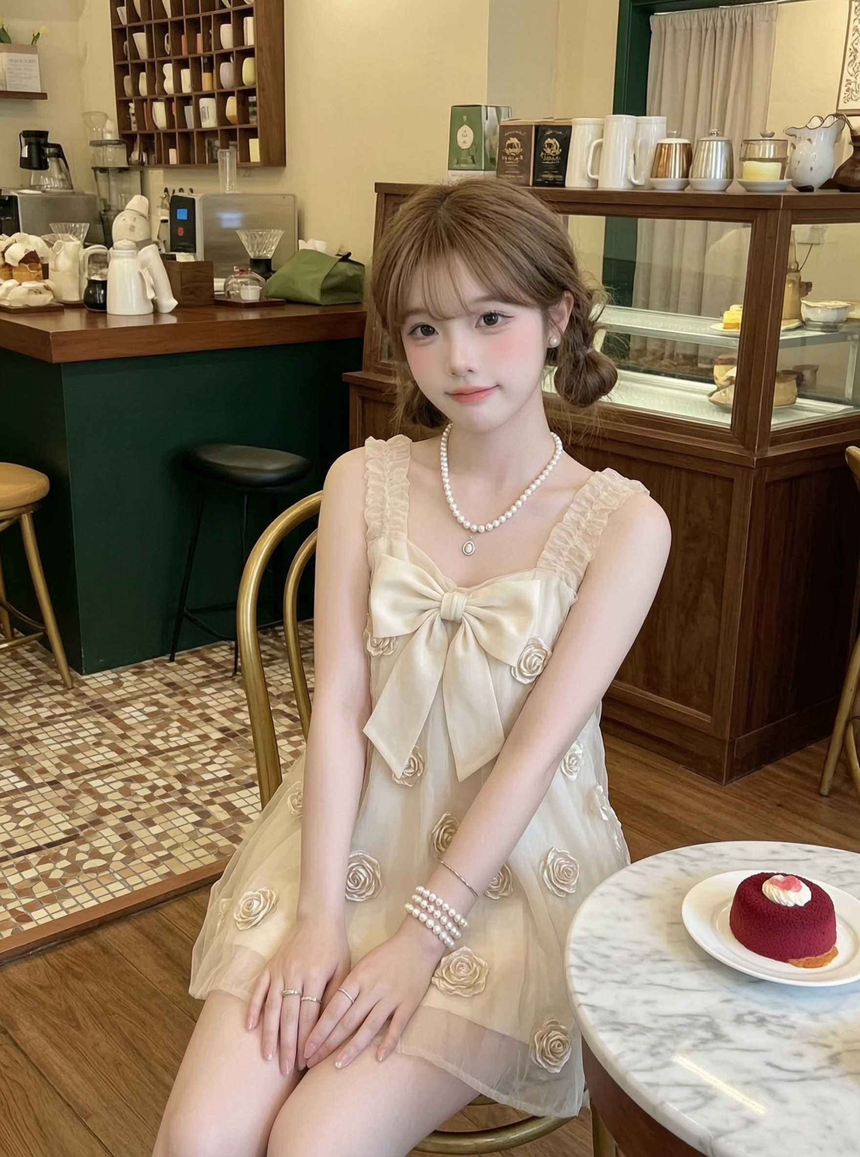 法式甜品店治愈系写真|上传照片做同款 - 作品图1