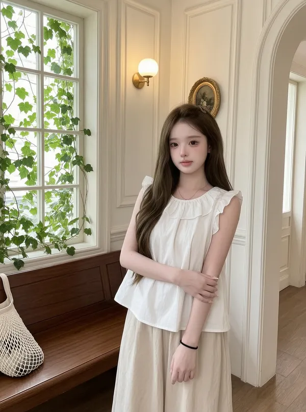 复古的温柔少女写真|上传照片做同款 - 主图(AI艺术作品)