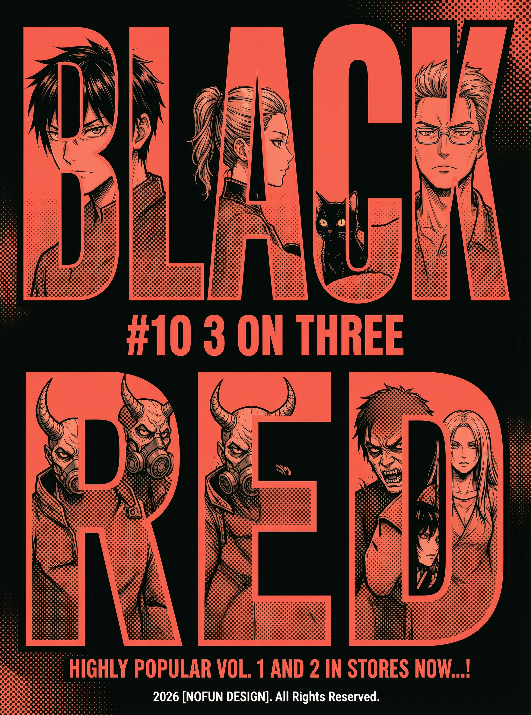 BLACK RED 漫画海报|一键同款 - 作品图1