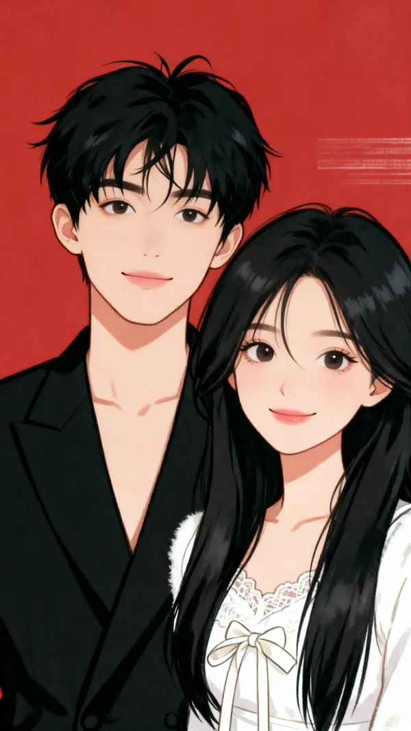 情侣卡通壁纸|上传照片制作同款 - 主图（AI艺术作品）