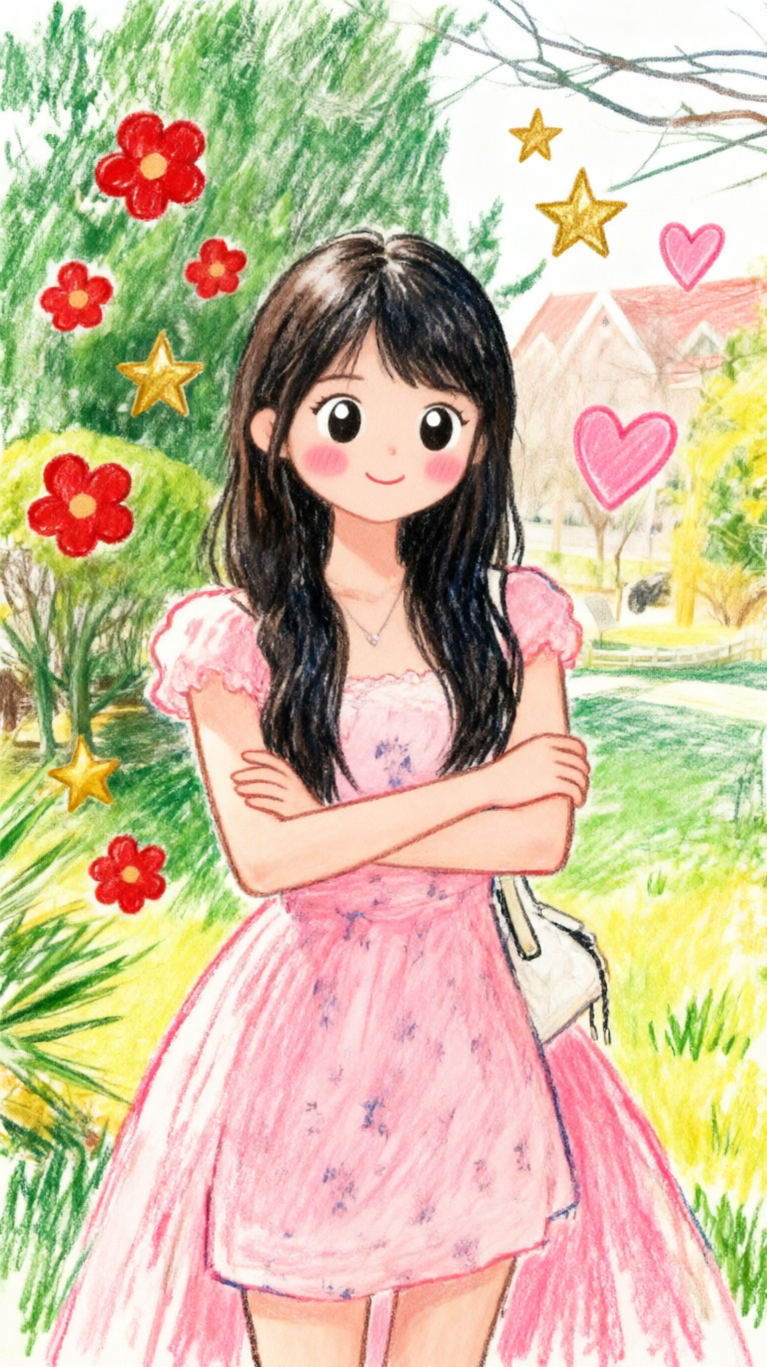 一张粉嫩童趣的蜡笔风婚礼美图! - 作品图1