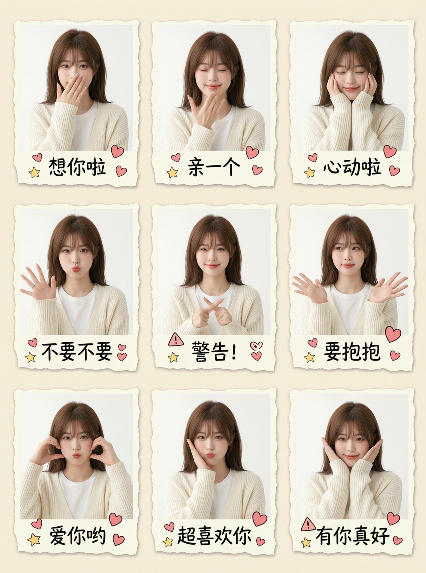 心动九格·元气表情包写真·一键拍同款 - 作品图3
